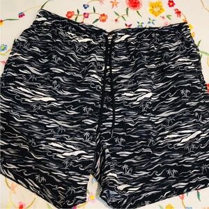 Speedo Mens Black Lined Swim Trunks Size L